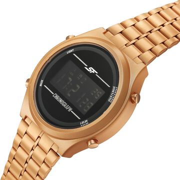 SF CirQle Digital Dial Rose Gold Stainless Steel Strap Watch For Men